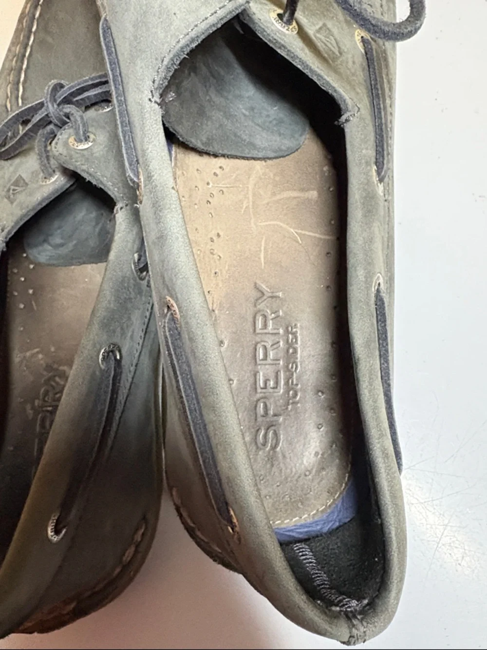 Sperry Topside Gray Leather Non-Marking Boat Shoe Size 12